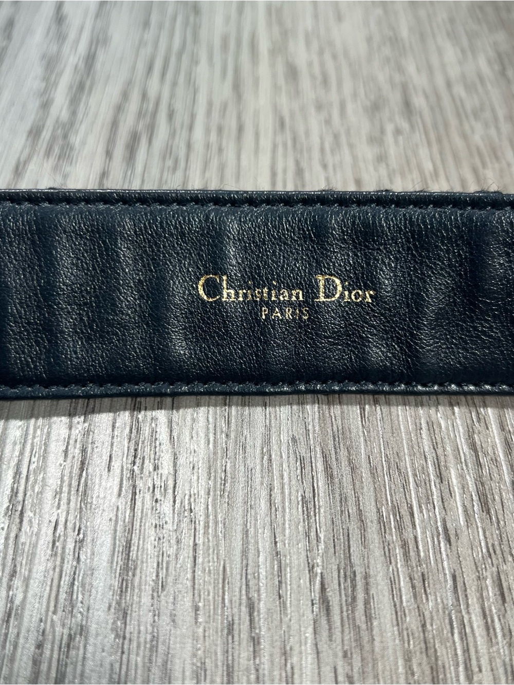 Dior Diorquake Size 85cm Navy Blue Oblique Canvas Gold Logo Buckle Belt Italy - Picture 4 of 13